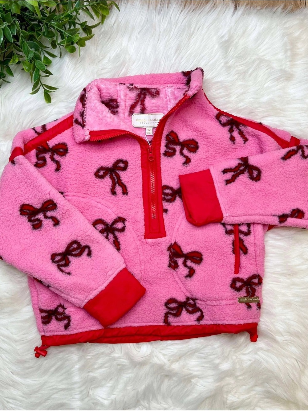 SIMPLY SOUTHERN GIRLS PINK FLEECE JACKET YM NWT